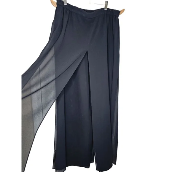 Women's R&M Richards Black Wide Leg Pants 16W - Picture 2 of 4